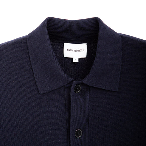 Norse Projects Kian Merino Cotton Milano Polo Dark Navy N45-0602 Degli Uberti